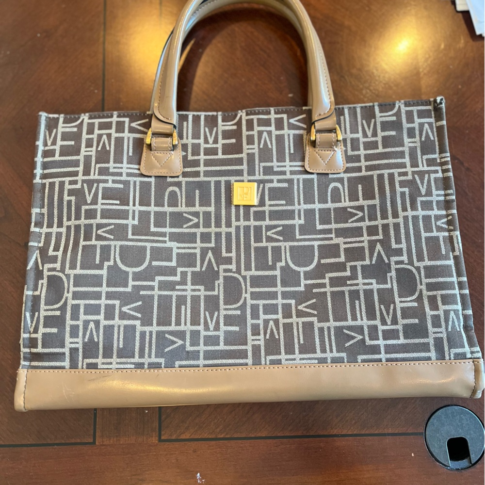 Diane Von Furstenberg DVF vintage laptop travel carry on tote